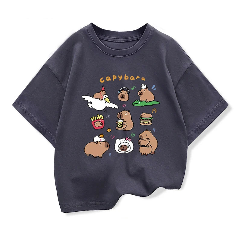 Ethan Cute Capibara Short Sleeve Tees