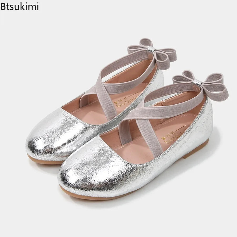 2026 New Girl Shoe Girl Christmas Shoes Party Performance Ballet Flats Slip on Boat Shoes Girl Dress Ballerina Princess Shoes
