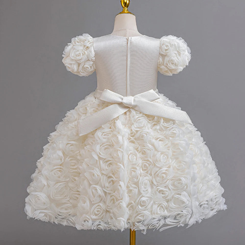 HETISO Flower Girl Dress Tutu Children's Party Dresses Fluffy Kids Performance