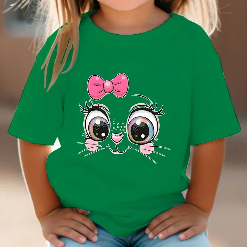 Triana Summer Cute Cartoon Cat Graphic Sleeve Wild Tees - GuGuTon baby store - Baby Fashion - Toddlers Outfits - Babies Outfits - Toddler Clothes - Kids Clothing - Newborn Clothes - Newborn Wear - Kids Wear - Trending Clothes - Trending Outfits - Fall Fashion - Winter Fashion - Girls Clothes - Boys Clothes - Babies Wear - Kids Accessories - KidsWear - Summer Clothes - Summer Fashion - Summer Trend - Falls Sweaters - Tops - Bottom - Jeans - Blouse - Dresses - Newborn Dresses - Toys
