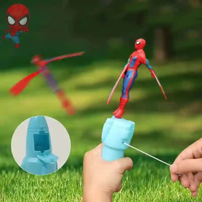 Spiderman Flying Toy - Bamboo Dragonfly Outdoor Toy