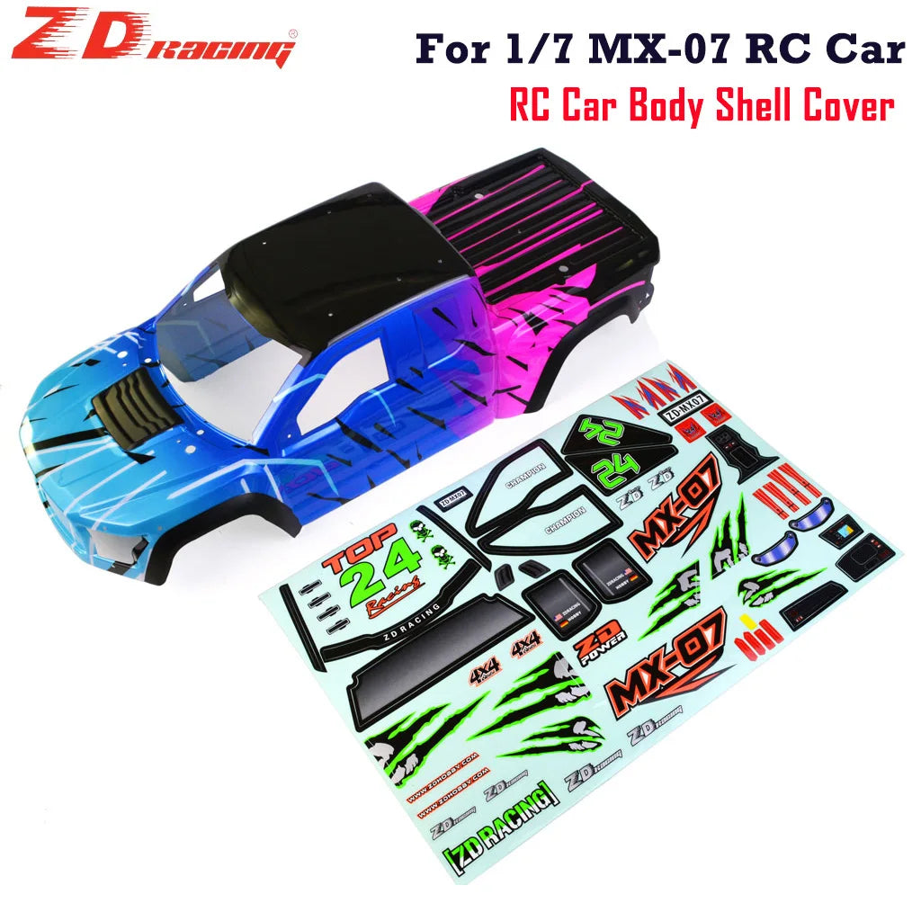 ZD Racing MX-07 1/7 RC Car Body Shell Cover and Stickers MX07 Original Parts #8758