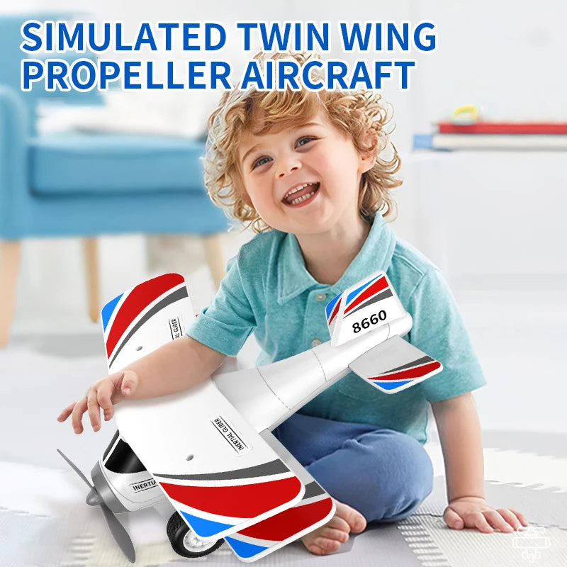 Children's Biplane Toy - Puzzle Simulation Model Gift
