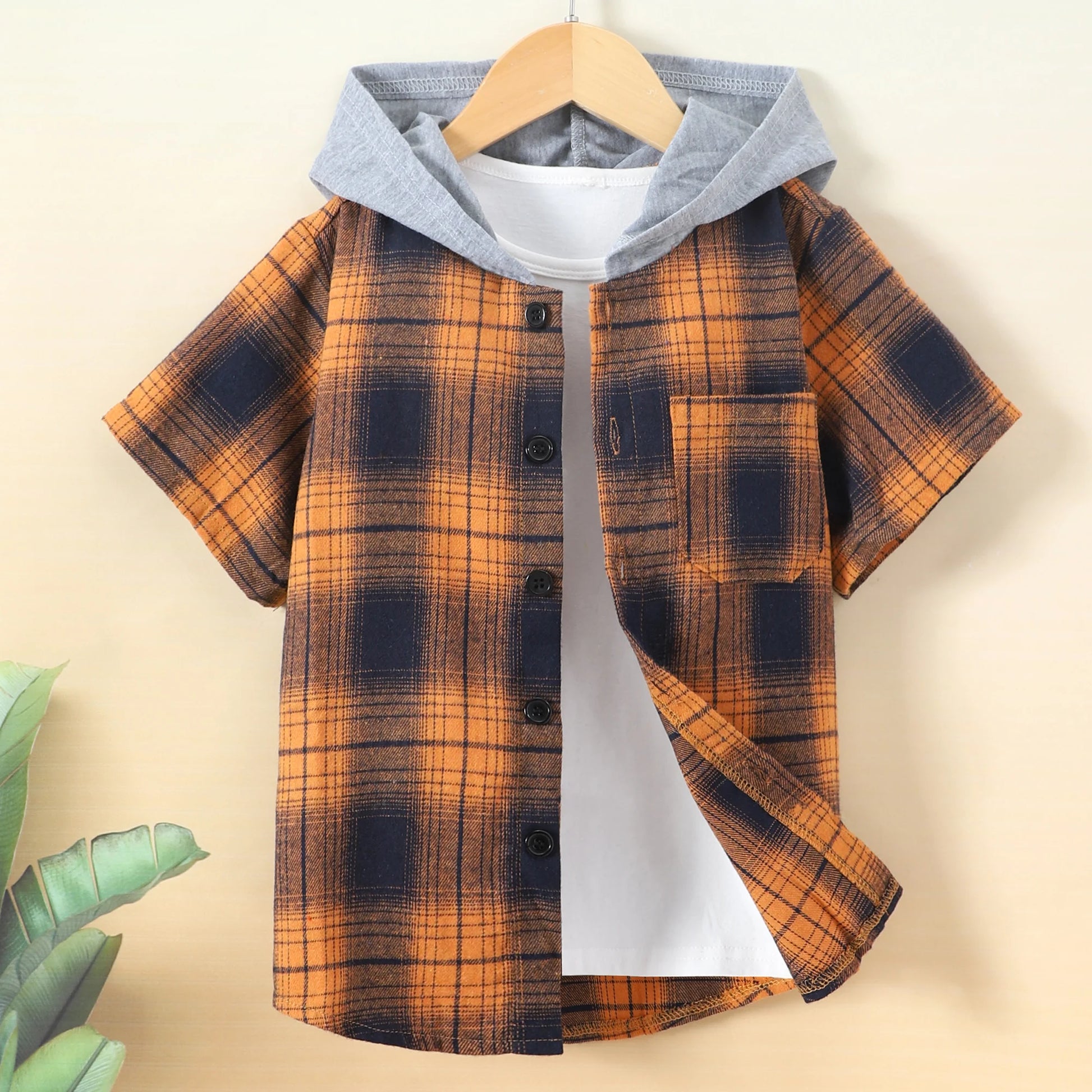 Ramon Casual Short Sleeve Hooded Shirt - GuGuTon baby store - Baby Fashion - Toddlers Outfits - Babies Outfits - Toddler Clothes - Kids Clothing - Newborn Clothes - Newborn Wear - Kids Wear - Trending Clothes - Trending Outfits - Fall Fashion - Winter Fashion - Girls Clothes - Boys Clothes - Babies Wear - Kids Accessories - KidsWear - Summer Clothes - Summer Fashion - Summer Trend - Falls Sweaters - Tops - Bottom - Jeans - Blouse - Dresses - Newborn Dresses - Toys