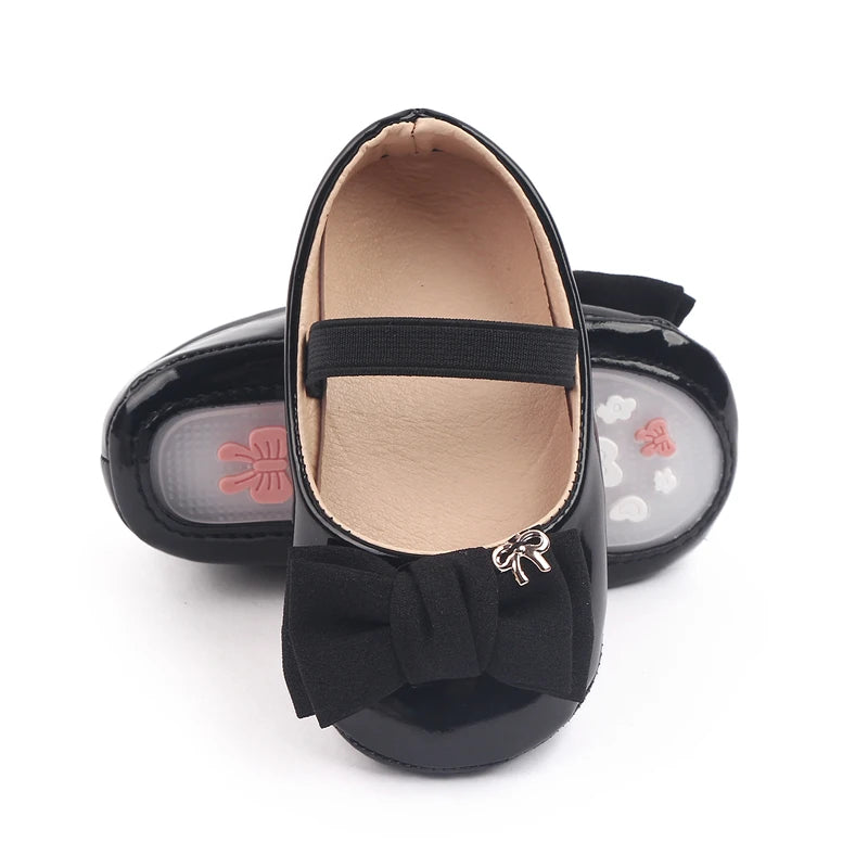 Baby Girl Shoes Cute Bowknot Toe-covered Soft PU Mary Jane Shoes Anti-slip Sole Spring Summer Sandal for 0-6-12m Baby Girl 2023