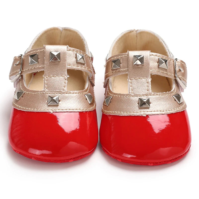 Baby Girl Sandals 2025 Spring and Autumn Korean Edition Versatile Rivet Dancing Princess Single Shoes Fashion Baby Leather Shoes