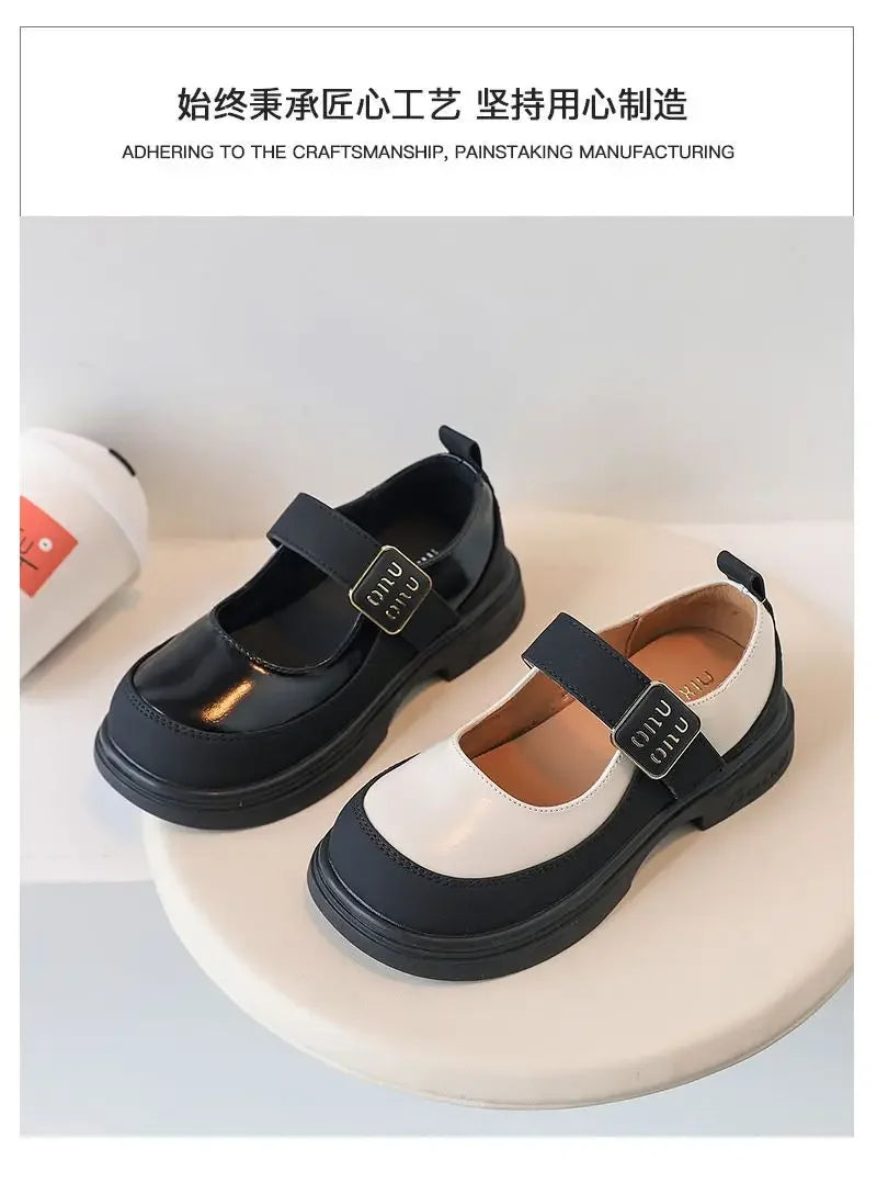 Girls Leather Shoes for School Party Wedding Fashion Elegant Children Mary Janes Pu Leather Loafers Princess Kids Moccasins