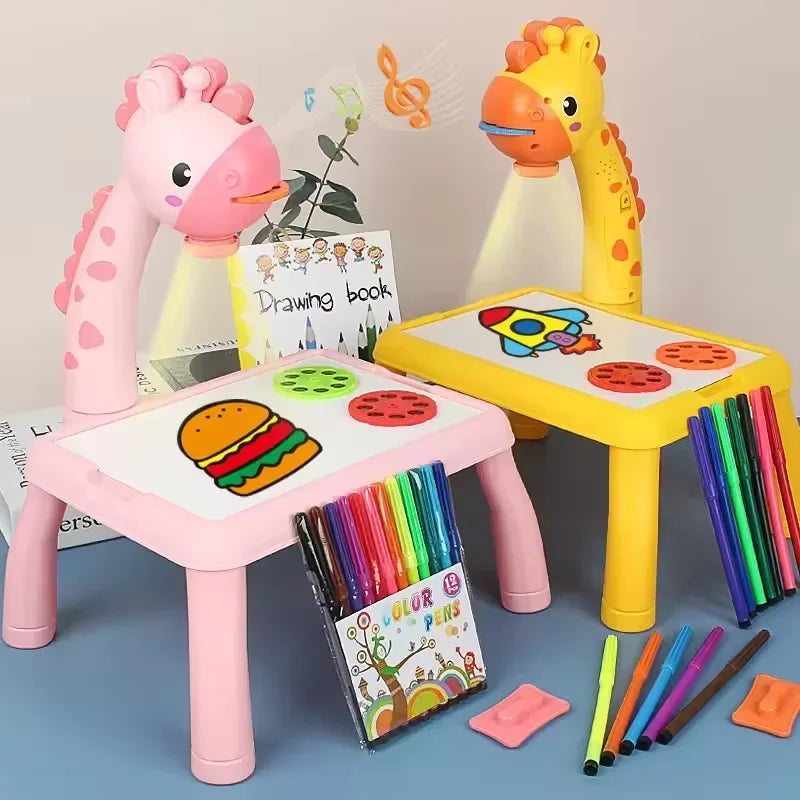 Drawing Projector for Kids, Mini Multi-Functional Writing Board Learning Drawing Educational Toys, Ideal Toy for 3+ Girls & Boys