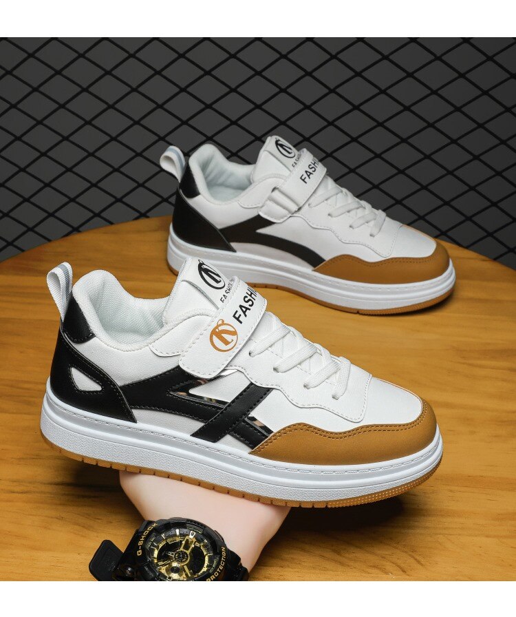 Board Shoes Boys Fashion Sneaker Casual Versatile Soft Sole White - GuGuTon
