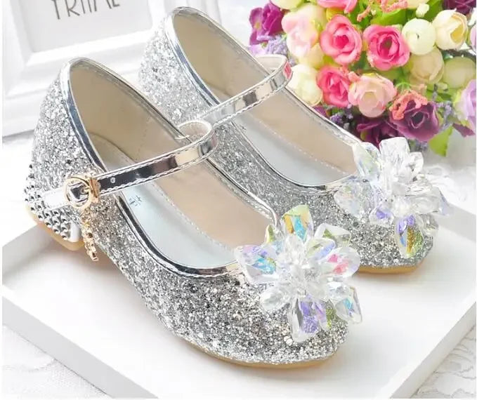 Flower Children's Shoes Beach Princess Girl Shoes For Kids Glitter Wedding Party Shoes Infantil Chaussure Enfant