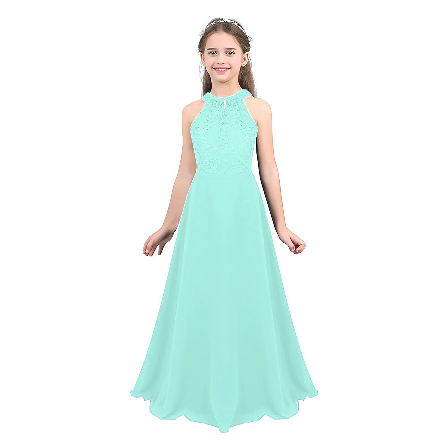 Summer Fashion Flower Girls Dress Wedding  Birthday Party Kids Long Dress