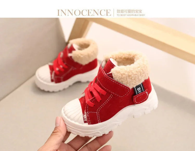 Lucas Warm Boots Winter New Boys Plus Thicken Velvet Cotton Shoes Waterproof
