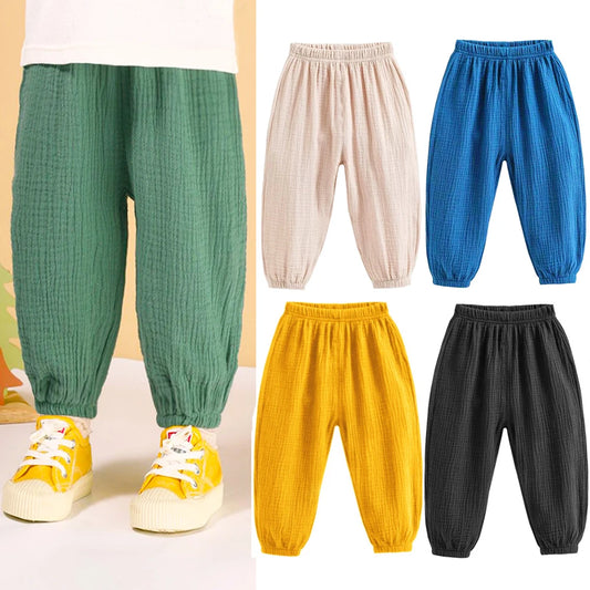 Lucas Pants Casual Boys Linen Solid Color Loose Pleated