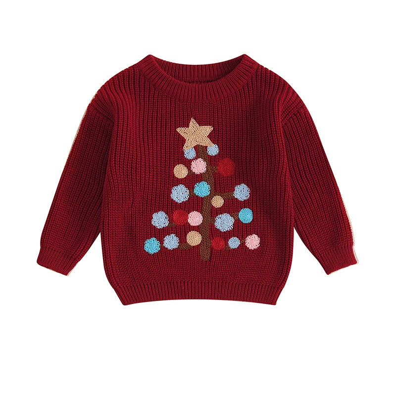 Brian Winter Tree Pattern Long Sleeve Sweaters
