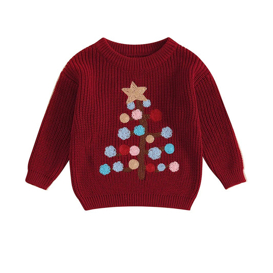 Brian Winter Tree Pattern Long Sleeve Sweaters
