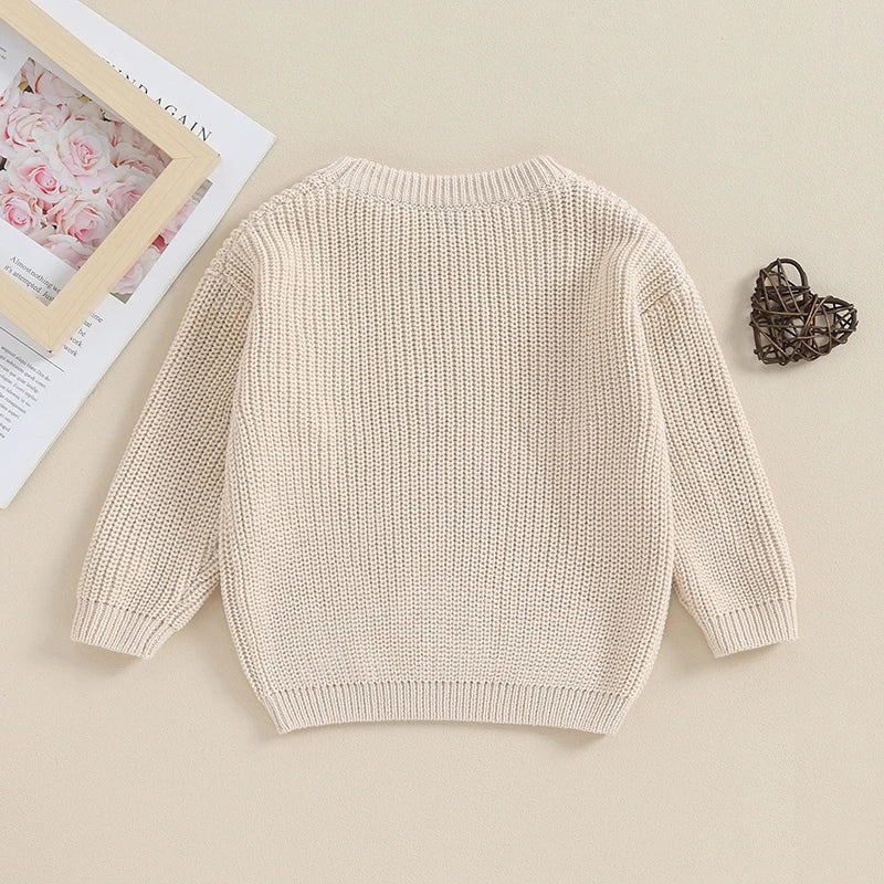Amelia Heart Embroidery Sweater Pullover Tops