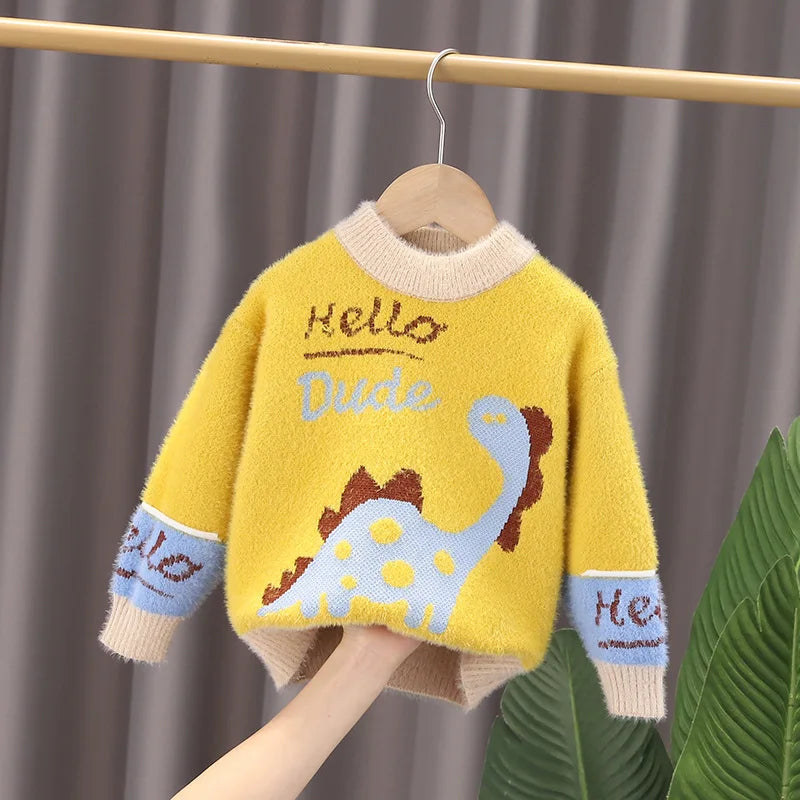 Leonardo Dinosaur Cashmere Sweater - GuGuTon baby store - Baby Fashion - Toddlers Outfits - Babies Outfits - Toddler Clothes - Kids Clothing - Newborn Clothes - Newborn Wear - Kids Wear - Trending Clothes - Trending Outfits - Fall Fashion - Winter Fashion - Girls Clothes - Boys Clothes - Babies Wear - Kids Accessories - KidsWear - Summer Clothes - Summer Fashion - Summer Trend - Falls Sweaters - Tops - Bottom - Jeans - Blouse - Dresses - Newborn Dresses - Toys