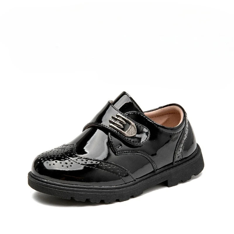 Boys Leather School Shoes British Style Black Soft Sole Kids Formal Casual Performance Footwear Big Kids New Autumn Spring