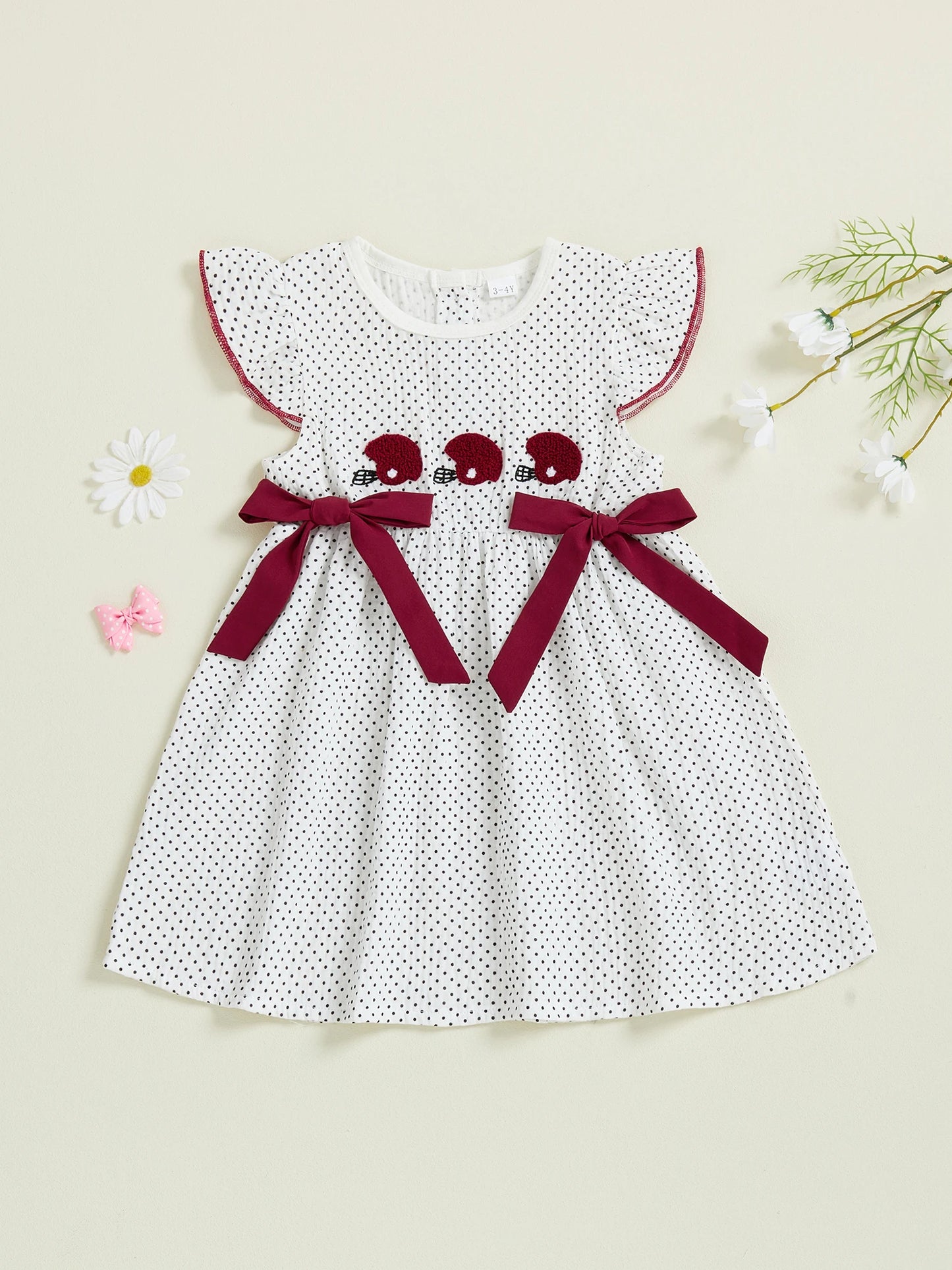 Toddler Girl Sleeveless Ruffle Dress with Round Neck and Polka Dot Print A-Line Summer Dress for Baby Girl Cute Casual Dress