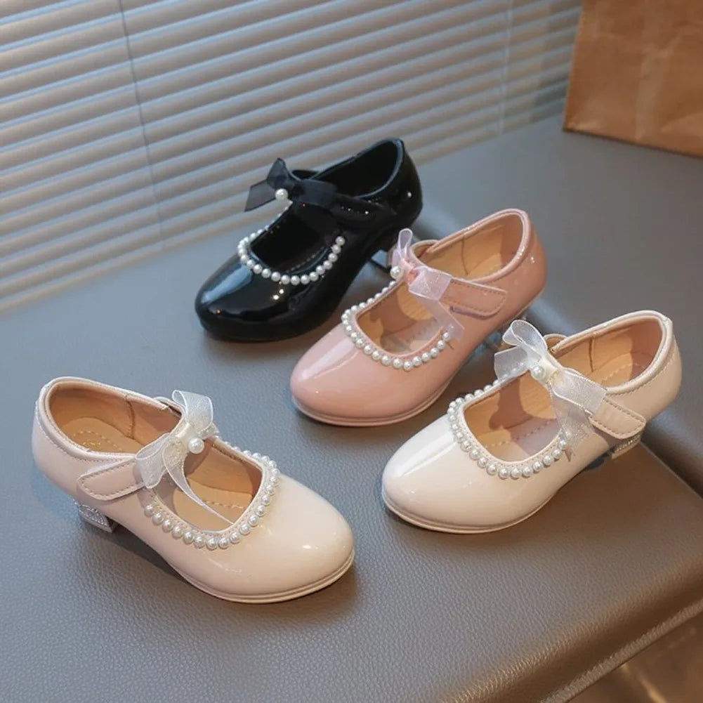 French Girl Heels Spring New Bow Girl Princess Shoes Soft Sole Girl Shoes Performance Shoe Fashion Women Shoes Туфли Для Девочки