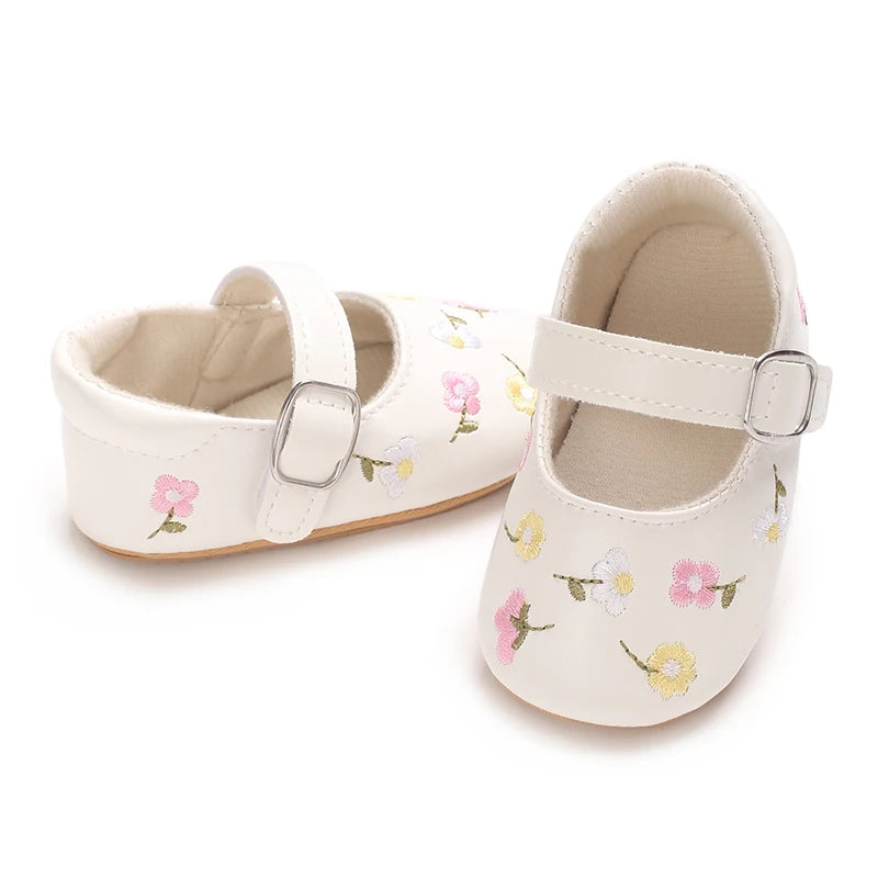 Spring And Autumn Baby Girl's Walking Shoes Anti Slip One Year Old Soft Soled Baby Shoes Princess Shoes Single Shoes