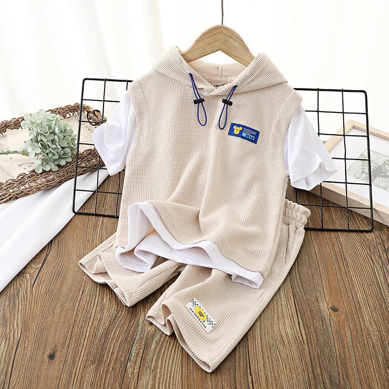 Dan Boys Summer Clothes Shorts & Short Sleeve T-shirt Hooded Sets - GuGuTon baby store - Baby Fashion - Toddlers Outfits - Babies Outfits - Toddler Clothes - Kids Clothing - Newborn Clothes - Newborn Wear - Kids Wear - Trending Clothes - Trending Outfits - Fall Fashion - Winter Fashion - Girls Clothes - Boys Clothes - Babies Wear - Kids Accessories - KidsWear - Summer Clothes - Summer Fashion - Summer Trend - Falls Sweaters - Tops - Bottom - Jeans - Blouse - Dresses - Newborn Dresses - Toys