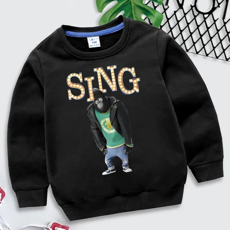 Oliver Gorilla Sing Print Children Sweater - GuGuTon baby store - Baby Fashion - Toddlers Outfits - Babies Outfits - Toddler Clothes - Kids Clothing - Newborn Clothes - Newborn Wear - Kids Wear - Trending Clothes - Trending Outfits - Fall Fashion - Winter Fashion - Girls Clothes - Boys Clothes - Babies Wear - Kids Accessories - KidsWear - Summer Clothes - Summer Fashion - Summer Trend - Falls Sweaters - Tops - Bottom - Jeans - Blouse - Dresses - Newborn Dresses - Toys