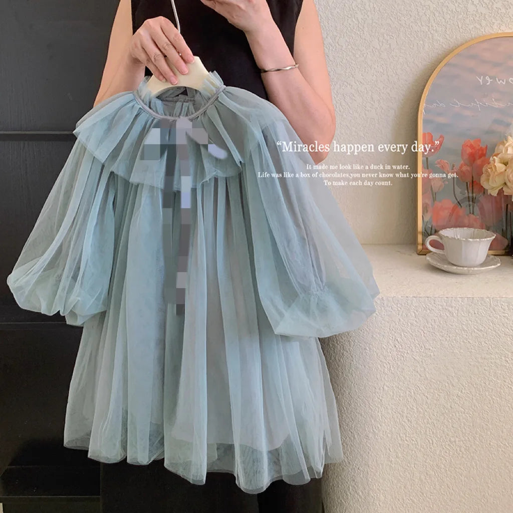 Spring and Autumn New Western Style Fairy Little Girl Mori Style Princess Dress
