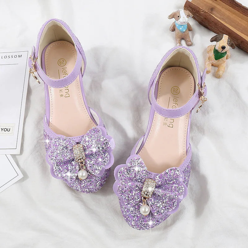 Girls' High Heels Princess Shoes Children's Crystal Showway Performance Shoes
