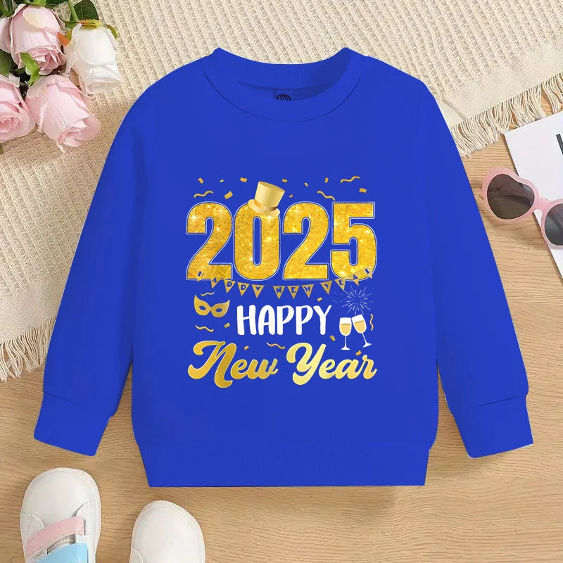 Tony 2025 Happy New Year Print Sweater - GuGuTon baby store - Baby Fashion - Toddlers Outfits - Babies Outfits - Toddler Clothes - Kids Clothing - Newborn Clothes - Newborn Wear - Kids Wear - Trending Clothes - Trending Outfits - Fall Fashion - Winter Fashion - Girls Clothes - Boys Clothes - Babies Wear - Kids Accessories - KidsWear - Summer Clothes - Summer Fashion - Summer Trend - Falls Sweaters - Tops - Bottom - Jeans - Blouse - Dresses - Newborn Dresses - Toys