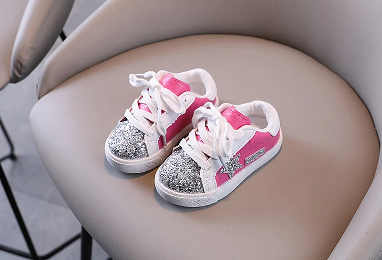 Girls' Shoes 2025 Spring New  Casual Versatile Little Girls  Star sneakers Spring and Autumn Children's Sports Shoes