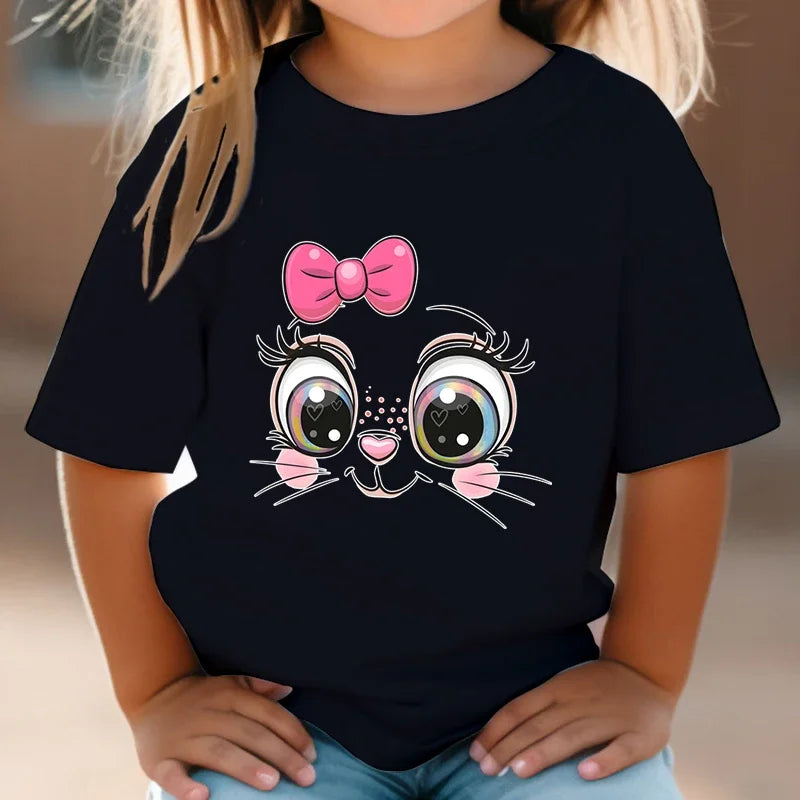 Triana Summer Cute Cartoon Cat Graphic Sleeve Wild Tees - GuGuTon baby store - Baby Fashion - Toddlers Outfits - Babies Outfits - Toddler Clothes - Kids Clothing - Newborn Clothes - Newborn Wear - Kids Wear - Trending Clothes - Trending Outfits - Fall Fashion - Winter Fashion - Girls Clothes - Boys Clothes - Babies Wear - Kids Accessories - KidsWear - Summer Clothes - Summer Fashion - Summer Trend - Falls Sweaters - Tops - Bottom - Jeans - Blouse - Dresses - Newborn Dresses - Toys