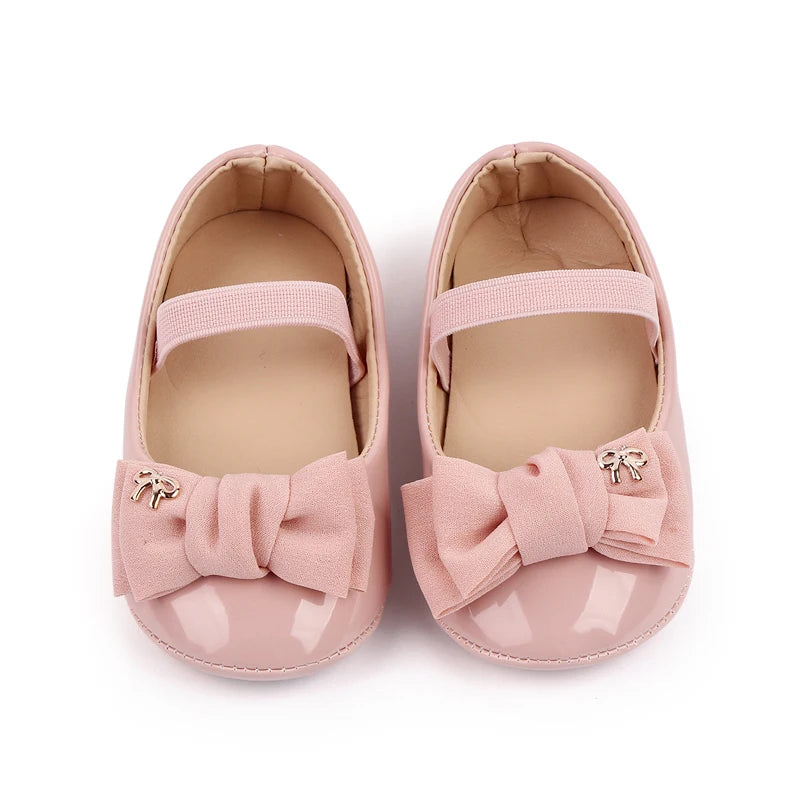Baby Girl Shoes Cute Bowknot Toe-covered Soft PU Mary Jane Shoes Anti-slip Sole Spring Summer Sandal for 0-6-12m Baby Girl 2023