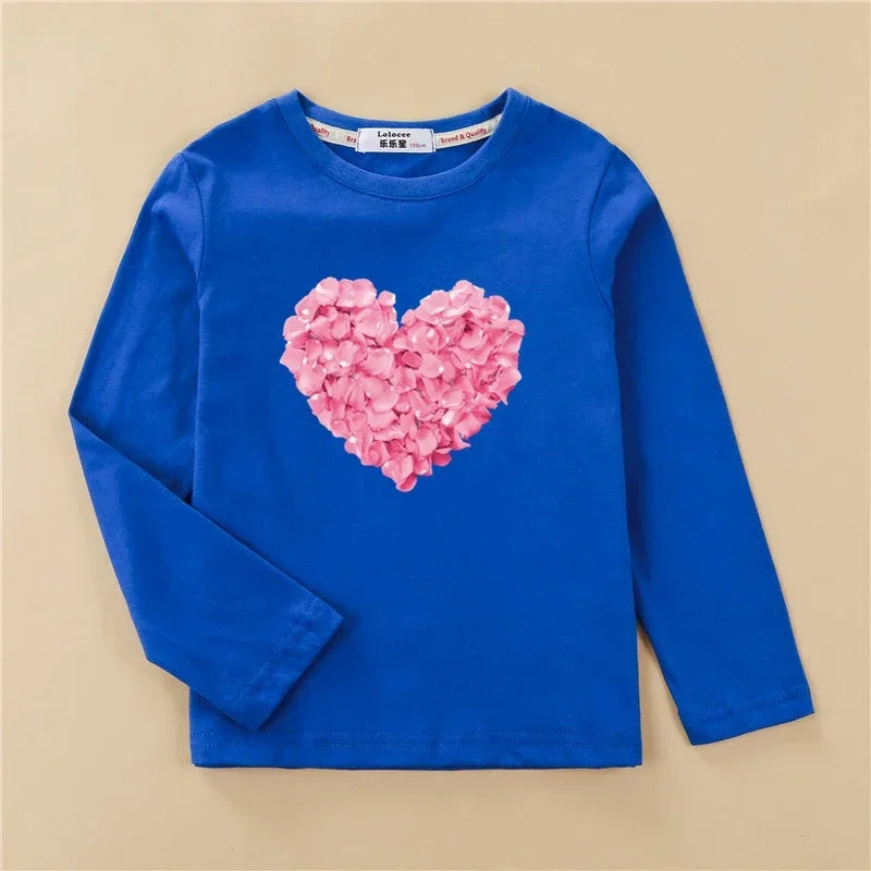 Sophia Children Long Sleeved Heart Shaped Design T-shirt Spring - GuGuTon baby store - Baby Fashion - Toddlers Outfits - Babies Outfits - Toddler Clothes - Kids Clothing - Newborn Clothes - Newborn Wear - Kids Wear - Trending Clothes - Trending Outfits - Fall Fashion - Winter Fashion - Girls Clothes - Boys Clothes - Babies Wear - Kids Accessories - KidsWear - Summer Clothes - Summer Fashion - Summer Trend - Falls Sweaters - Tops - Bottom - Jeans - Blouse - Dresses - Newborn Dresses - Toys