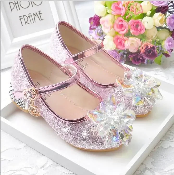 Flower Children's Shoes Beach Princess Girl Shoes For Kids Glitter Wedding Party Shoes