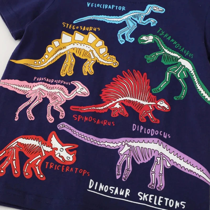 Justin Luminous Dinosaur Animal Cotton Casual Tops