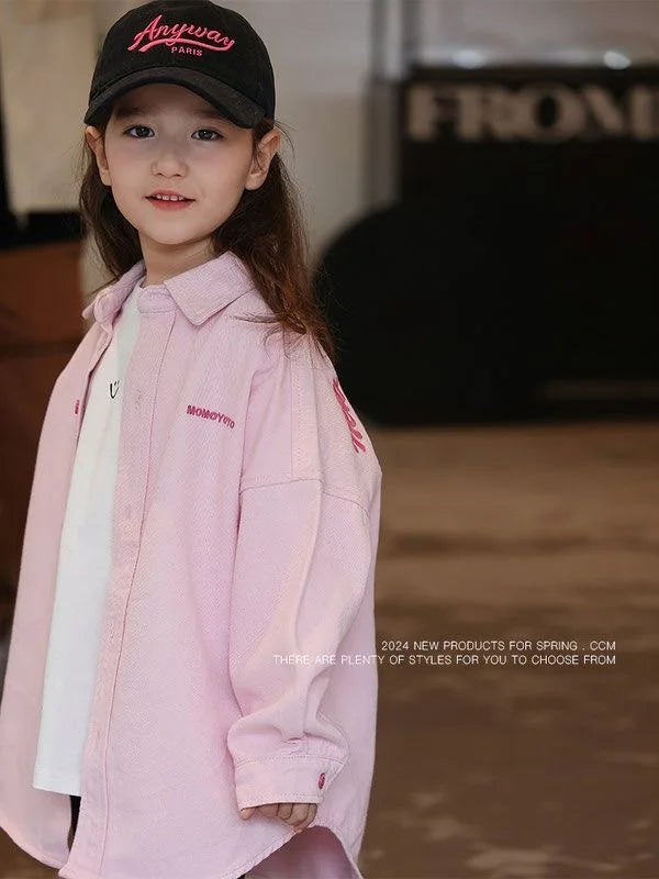 Isabella Pink Denim Pure Cotton Coat Trendy Children