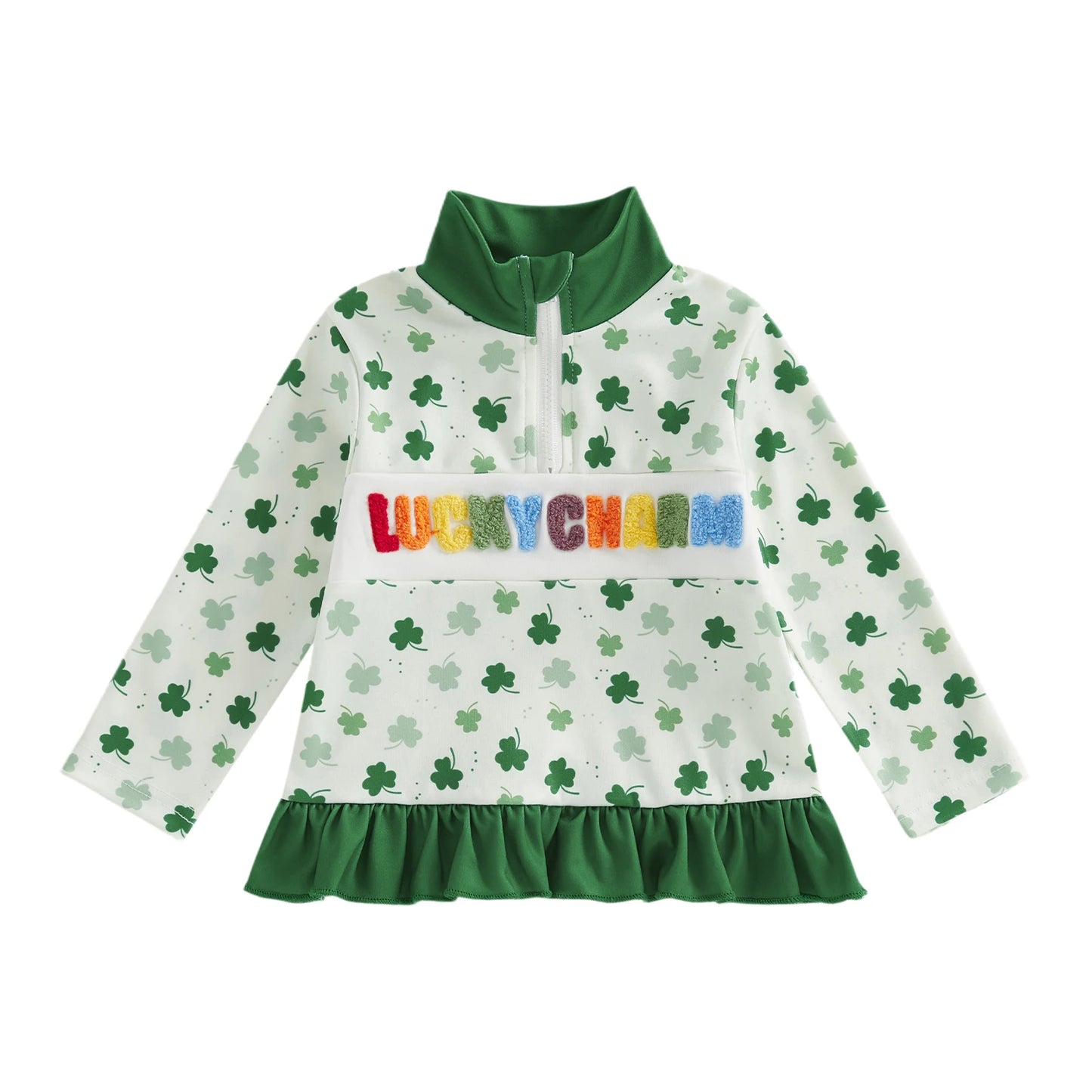 Rafaela Long Sleeve Stand Neck Shamrock Tops