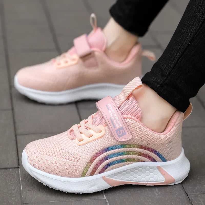 New Design Red Trainers Shoes for Kids Girls Comfortable Platform Girl Sports Shoes Large Size 38 Children's Running Sneakers