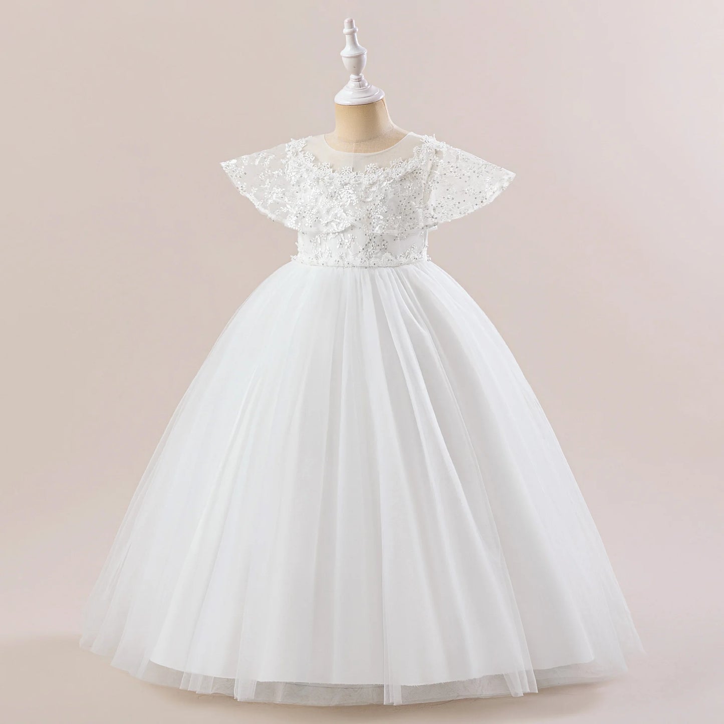 Elegant White Bridesmaid Long Dresses for Girls Wedding Gown Ceremony