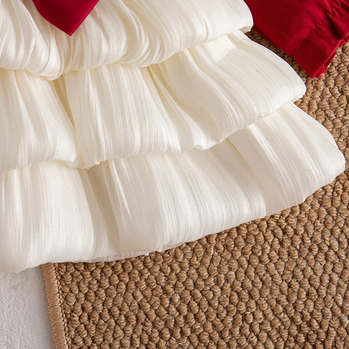 Sasha Spring And Autumn New Red Bow Baby Girl Dress