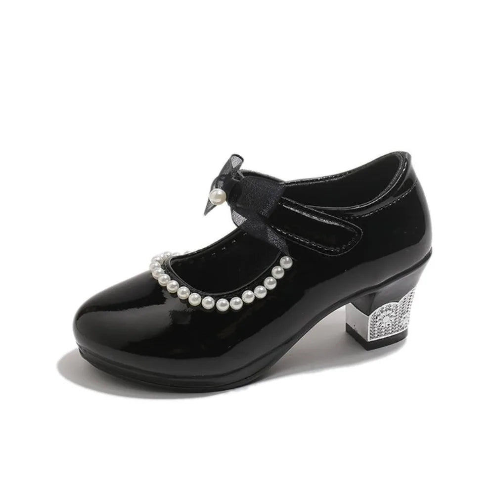 French Girl Heels Spring New Bow Girl Princess Shoes Soft Sole Girl Shoes Performance Shoe Fashion Women Shoes Туфли Для Девочки