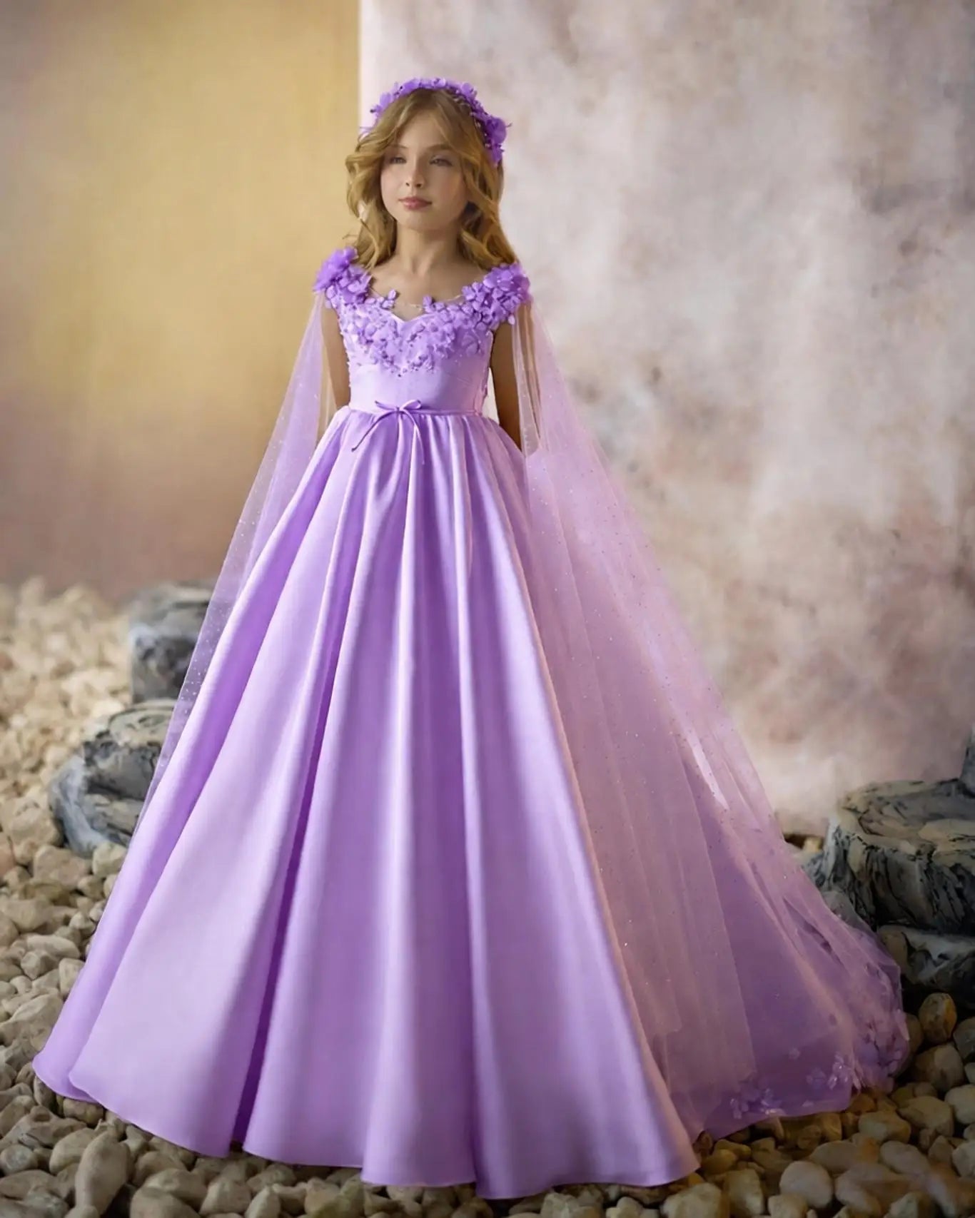 Elegant White Flower Girl Dresses With Wrap Customized Appliqued Litter Girls