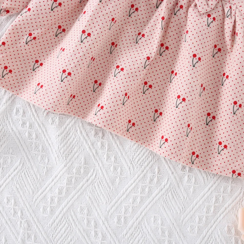 Fallon Children's Cotton Skirt 0-3 Years - Cartoon Cherry Design