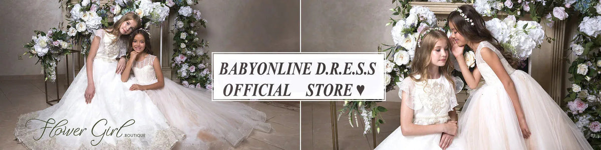 BABYONLINE Customized Comunión Dress Puff Sleeve Lace Embroidery Vestidos De Niñas