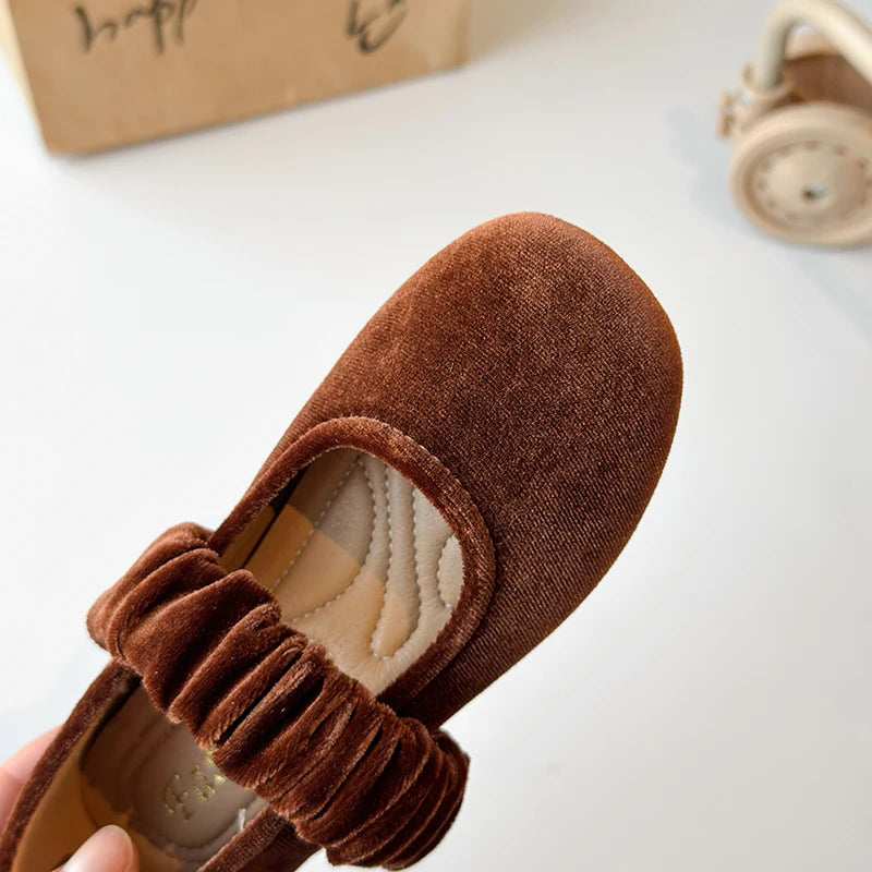 Spring Girl's Casual Shoes Round Toe Shallow Hook-loop Chic Kid's Flat Shoe Solid Colors Anti-slip Daily Comfy Children Shoe