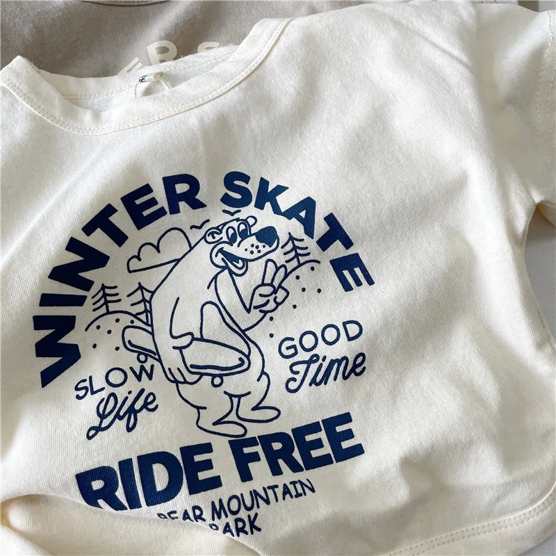 Ezra New Clothing Cartoon Letters Tees - GuGuTon baby store - Baby Fashion - Toddlers Outfits - Babies Outfits - Toddler Clothes - Kids Clothing - Newborn Clothes - Newborn Wear - Kids Wear - Trending Clothes - Trending Outfits - Fall Fashion - Winter Fashion - Girls Clothes - Boys Clothes - Babies Wear - Kids Accessories - KidsWear - Summer Clothes - Summer Fashion - Summer Trend - Falls Sweaters - Tops - Bottom - Jeans - Blouse - Dresses - Newborn Dresses - Toys