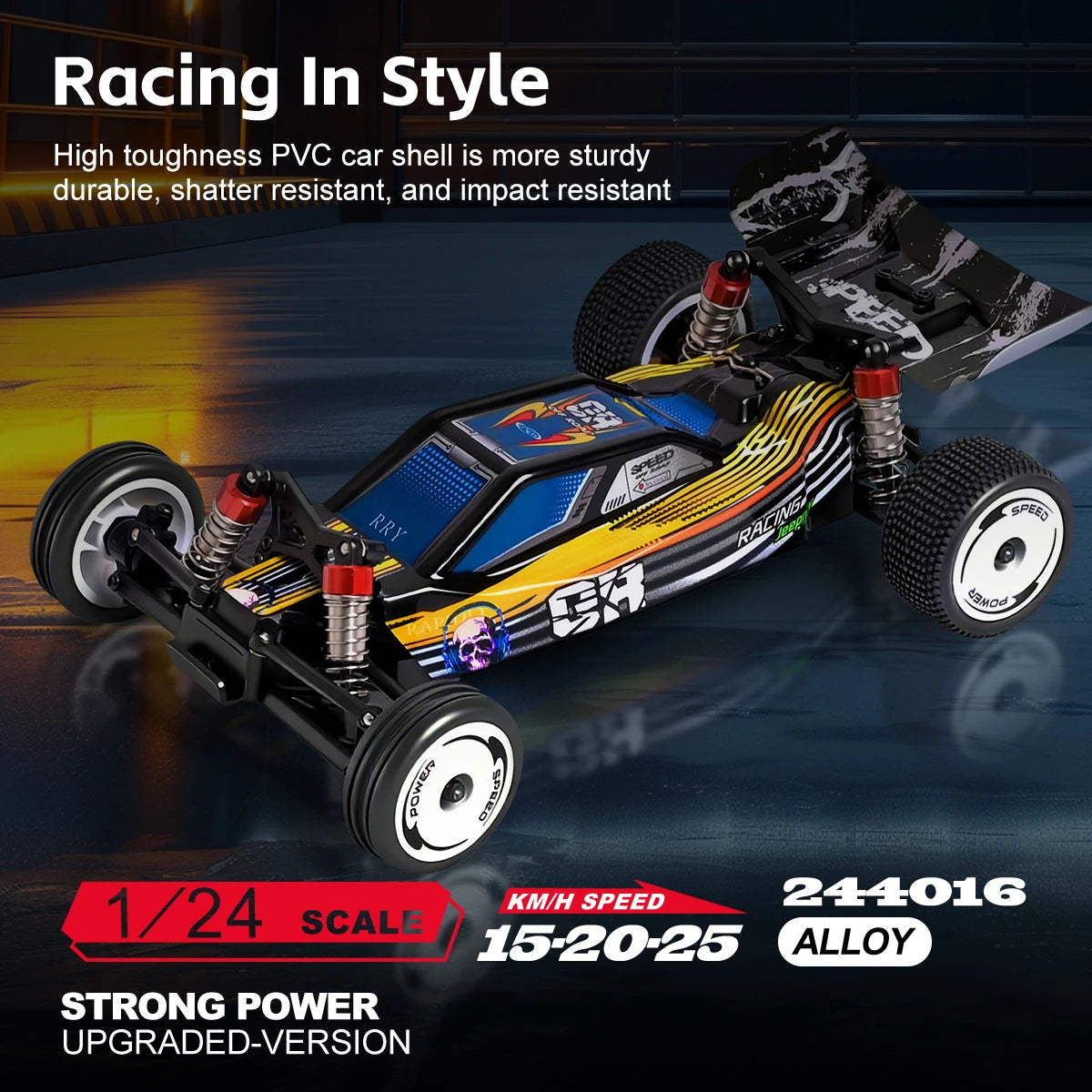 WLtoys 244016 High-Speed Car, Proportional 1:24, High-Quality Remote-Controlled RC Car, Two-Wheel Drive, Toy and Racing Boy Gift