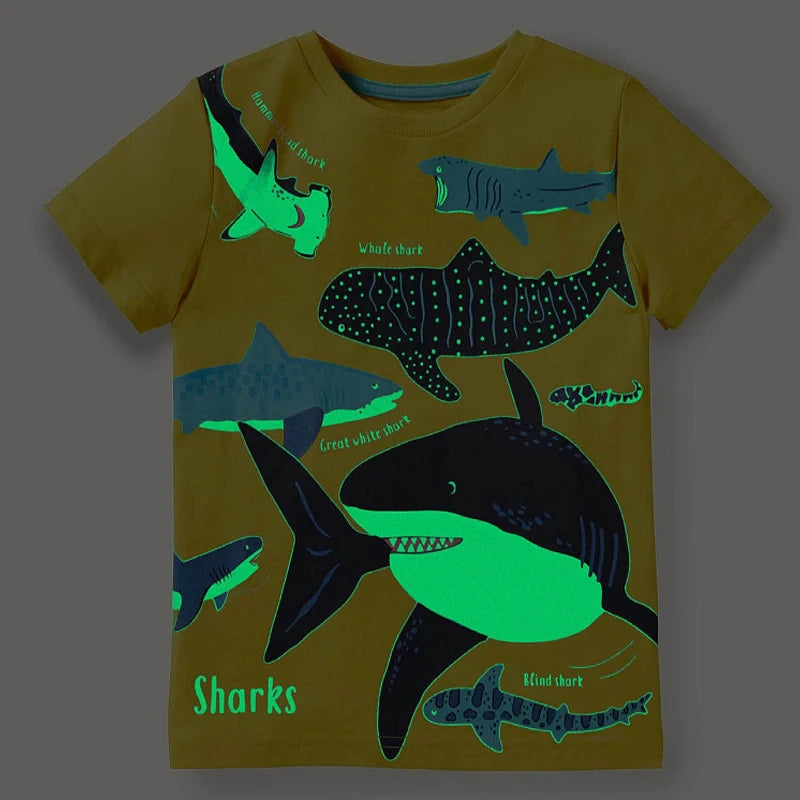 Justin Luminous Dinosaur Animal Cotton Casual Tops - GuGuTon baby store - Baby Fashion - Toddlers Outfits - Babies Outfits - Toddler Clothes - Kids Clothing - Newborn Clothes - Newborn Wear - Kids Wear - Trending Clothes - Trending Outfits - Fall Fashion - Winter Fashion - Girls Clothes - Boys Clothes - Babies Wear - Kids Accessories - KidsWear - Summer Clothes - Summer Fashion - Summer Trend - Falls Sweaters - Tops - Bottom - Jeans - Blouse - Dresses - Newborn Dresses - Toys