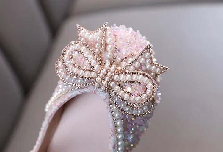Kids Girls Sandals Fashion Sequins Rhinestone Bow Girls Princess Baby Girl Shoes
